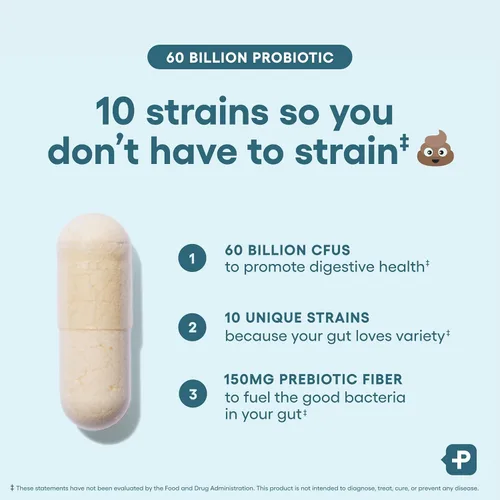 Vista 3 de Physician's CHOICE - Paquete óptimo para la salud intestinal: 60 mil millones de probióticos 60ct + enzima digestiva 180ct para comodidad digestiva