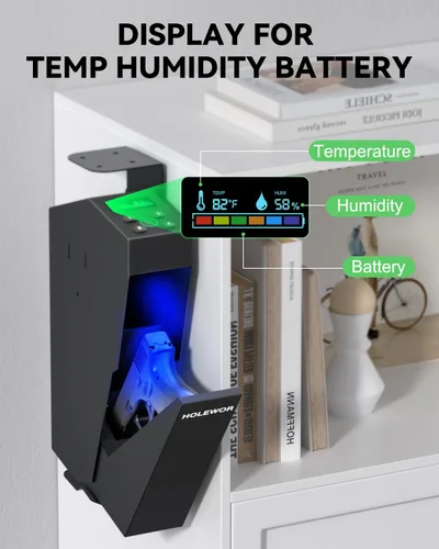 Vista 4 de Caja de Seguridad Biométrica para Pistolas con Lector de Huellas Digitales, Caja de Seguridad para Armas de Mano con Montaje Desplegable Bajo Mesa