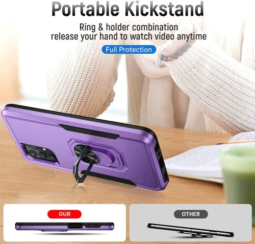 Vista 5 de Funda diseñada para Samsung A32 5G (no para A32 4G), resistente, resistente, a prueba de golpes, con soporte de anillo para Samsung Galaxy A32 5G