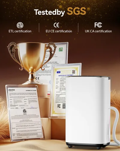 Vista 8 de Deshumidificador de 3000 pies cuadrados para sótano, deshumidificadores silenciosos de 30 pintas para el hogar con manguera de drenaje, control