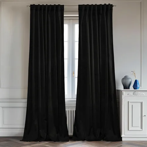 Vista 20 de StangH Cortinas de Terciopelo 42x84 pulgadas Beige Camello Oscurecedoras Resistentes al Calor Cobertura de Ventana Aplastadas Decoración del Hogar