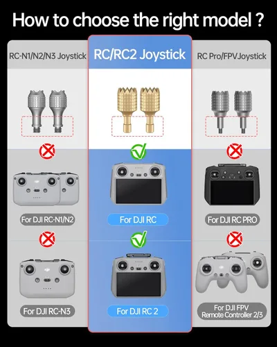 Vista 2 de LKTOP 2 Pares de Palancas de Control Remoto Mini 3/Mini 3 Pro/Mini 4 Pro/Air 3/Air 2S/Mavic 3/Mavic 3 Pro/Mavic 3 Classic para DJI 𝗥𝗖/𝗥𝗖𝟮 Joystick