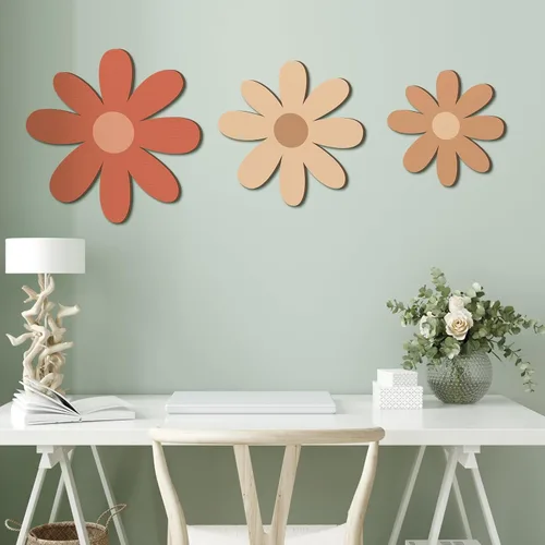 Vista 7 de Thyle 6 Piezas Decoración de Pared de Margaritas de Madera Arte de Margaritas Flores Letreros de Pared Placa Colgante para Hogar Guardería