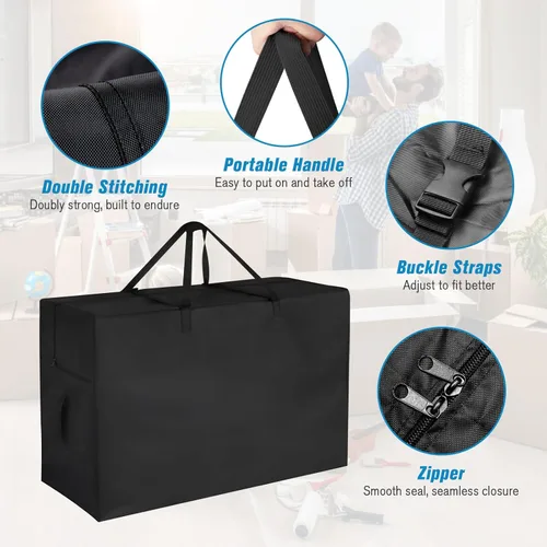 Vista 4 de Bolsa de almacenamiento plegable para colchón, funda de transporte para colchón triple, se adapta a colchón triple plegable de 3 pulgadas
