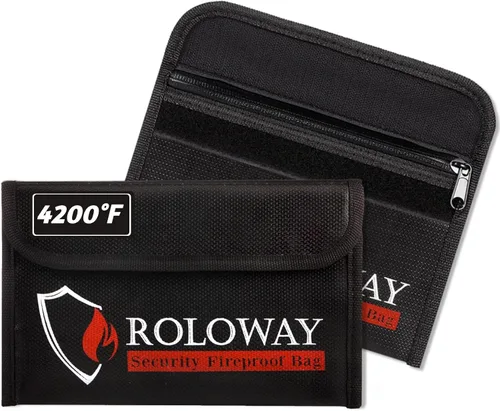 Vista 10 de ROLOWAY Bolsa pequeña ignífuga (5 x 8 pulgadas) con tira reflectante, bolsa de dinero ignífuga para efectivo, objetos de valor, pasaporte, moneda