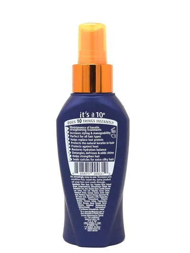 Vista 2 de It's a 10 Haircare - Espray con keratina sin enjuague Miracle Leave-In Plus Keratin, 4 onzas líquidas (Paquete de 3)