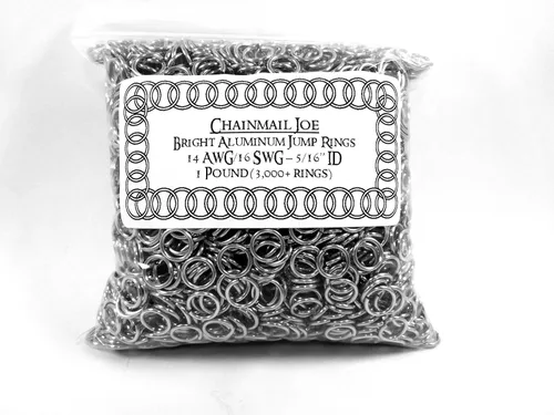 Vista 16 de Anillos de salto de aluminio brillante de 1 libra 14G 1/2" ID (más de 1150 anillos)