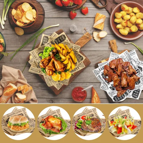 Vista 7 de 100 PCS Hojas de Papel de Delicatessen de 12x12 Pulgadas, Hojas de Papel Encerado Sin Blanquear para Alimentos, Papeles de Envoltura Resistentes a