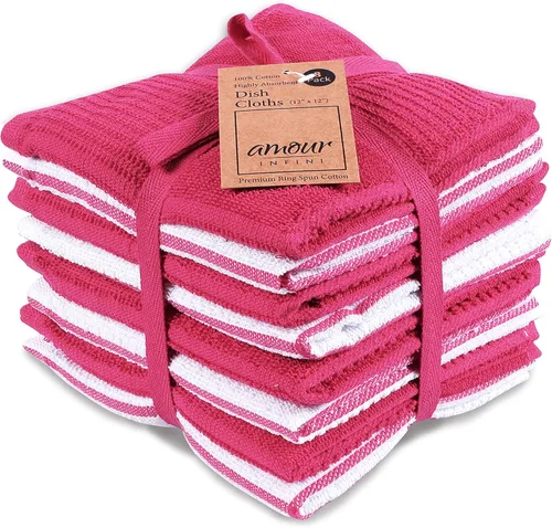 Vista 32 de AMOUR INFINI Juego de 8 paños de cocina para lavar platos, altamente absorbentes, súper suaves, trapos reutilizables de secado rápido para limpiar