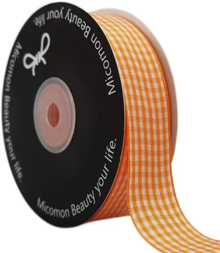 Vista 33 de Rollo de cinta a cuadros a cuadros verde manzana, 25 yardas cada rollo, 100% poliéster (3/8 pulgadas, verde manzana)