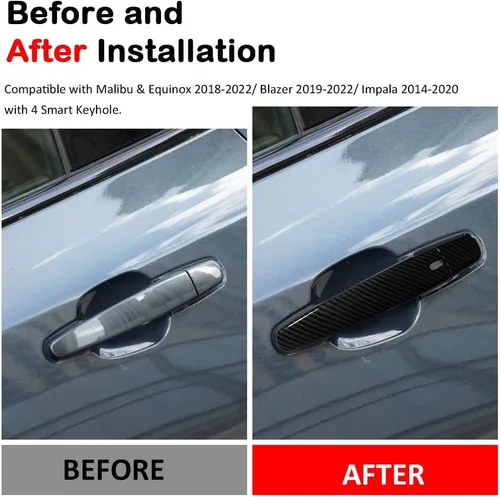 Vista 3 de DEYTOP Cubierta para Manija de Puerta Compatible con Chevy Malibu y Blazer 2018-2025, Equinox y Traverse 2018-2024 Protector de Manija de Puerta