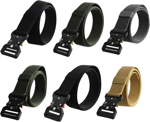 6 cinturones tácticos, cinturones de pistola para hombres, equipo de combate militar multiusos, ajustable, con hebillas de metal de liberación