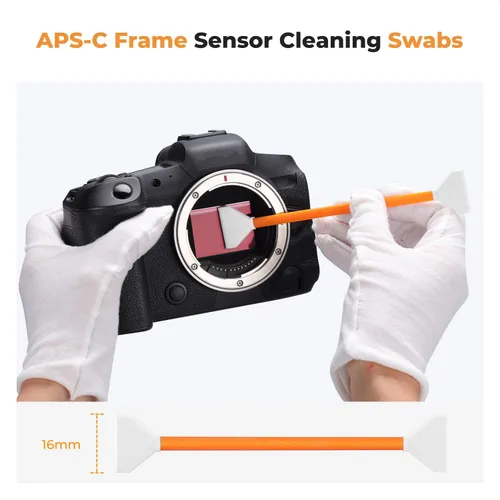 Vista 5 de K&F Concept Hisopo de limpieza con sensor APS-C de doble punta de 0.630 in, kit de limpieza de cámara digital DSLR o SLR y hisopo de limpieza