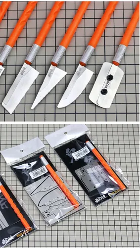 Vista 4 de 2 manijas y 4 cuchillas de forma irregular sierras de mano mini sierras de mano para la modificación del modelo militar de la escala herramienta