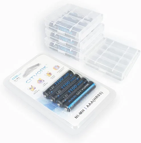 Vista 9 de CITYORK Paquete de 16 pilas recargables AA AAA, 8 AA 3000 mAh y 8 AAA 1100 mAh 1.2 V Ni-MH baja autodescarga doble A batería recargable para luces