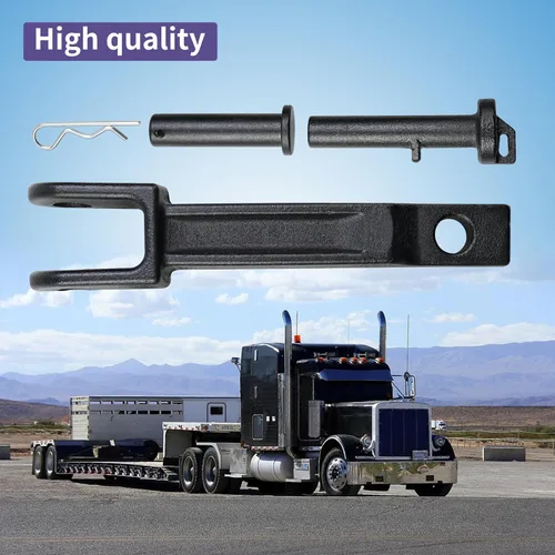 Vista 7 de A20-6014 Gancho de remolque individual compatible con Peterbilt/Kenworth con pasador de tracción (A65-6008) y pasador de marco (A65-6007)