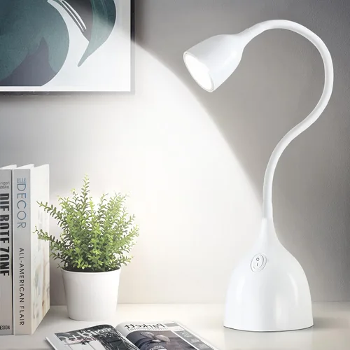 Vista 13 de Lámpara de Escritorio de Cuello de Cisne EJIAXIN 360° Luz de Lectura LED Flexible Lámpara de Escritorio Pequeña para Espacios Pequeños Lámpara