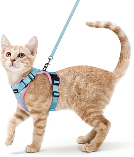 Vista 20 de rabbitgoo Arnés y correa para gatos para caminar, chaleco suave ajustable a prueba de escape para gatos, chaqueta de control fácil transpirable