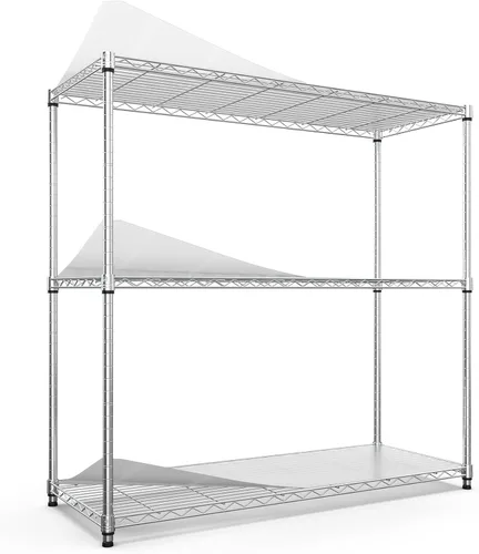 Vista 9 de pouseayar Estantería de alambre de metal NSF de 3 niveles, capacidad de 1050 libras, estante de almacenamiento ajustable resistente