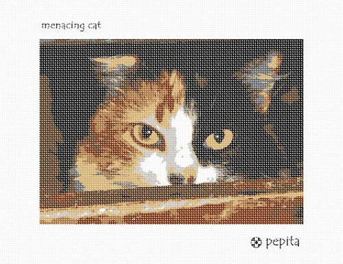 Vista 2 de Pepita Kit de aguja: gato amenazante, 10 "x 7