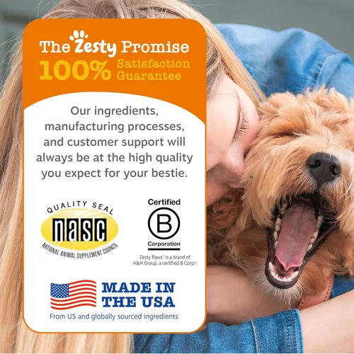 Vista 6 de Zesty Paws Masticables calmantes para perros, para el estrés diario, relajación, compostura y separación, tocino 90