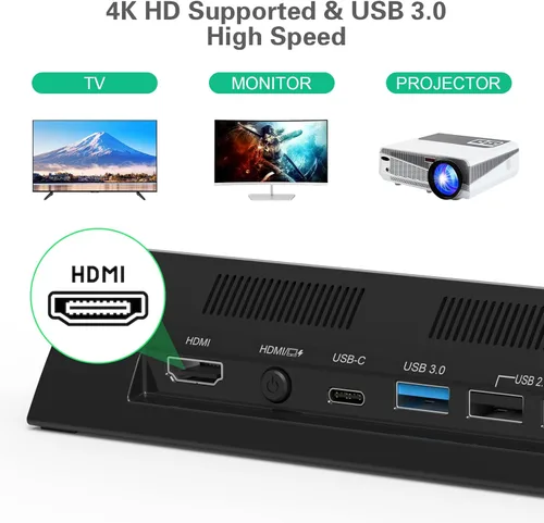 Vista 3 de RuntoGOL Estación de acoplamiento de TV para interruptor, interruptor portátil OLED Dock Station compatible con salida HDMI 4K, reemplazo para base
