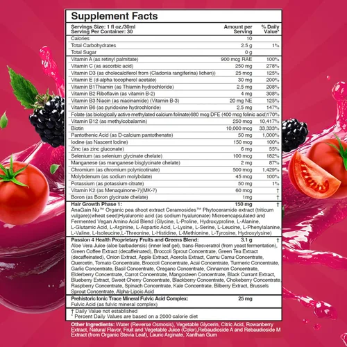 Vista 2 de Multivitamínico líquido diario + minerales (Radiant Berry Delight, Hair Skin Nails Liquid Multivitamin)
