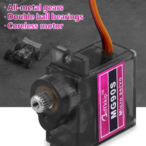 Vista 5 de 2 piezas MG90S 9g Micro Servo Motor Metal Gear para RC Robot Coche Avión Helicóptero Mini Servos para Arduino Proyecto