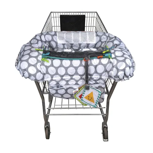 Vista 9 de Boppy Funda para carrito de compras para bebé, cobertura de 360° para bebés con arnés de seguridad, correa de juguete, colocación con una sola mano