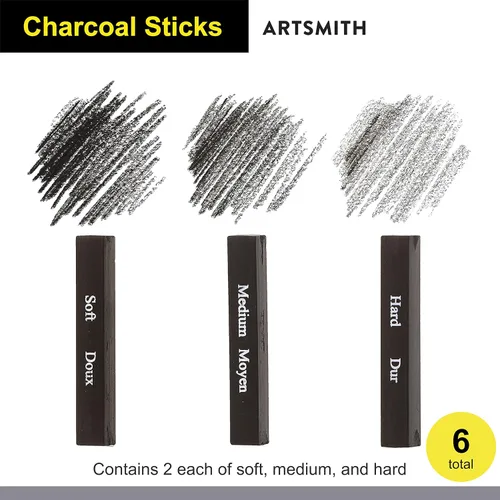 Vista 6 de Kit de dibujo de 60 piezas Lápices de dibujo de grafito para bocetos con suministros de arte de carbón Juego de dibujo profesional para artistas