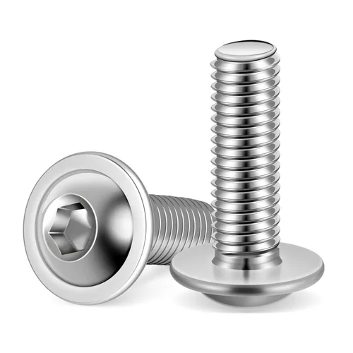 Vista 5 de MewuDecor M3-0.5 x 8 mm Tornillos de cabeza de botón con brida, tornillos de cabeza de zócalo, acero inoxidable 18-8 (304), acabado brillante, rosca