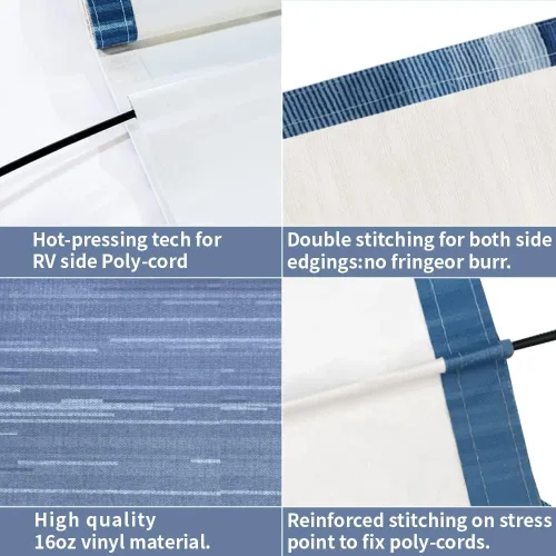 Vista 5 de Suncode Toldo para autocaravana para caravana, cámper y remolques de viaje, kit completo de toldo manual para caravana, toldo manual para cámper