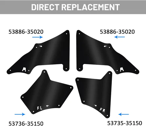 Vista 3 de ECOTRIC Protector contra salpicaduras compatible con Toyota 4 Runner 2003-2022 2007-2014 FJ Cruiser 2003-2020 Land Cruiser 2003-2020 Lexus GX460