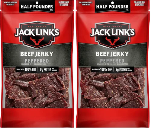 Vista 11 de Jack Link's carne de res Jerky, dulce & caliente, ½ libra, bocadillo de carne sabrosa, 0.32 onzas de proteína y 80 calorías, fabricado con carne