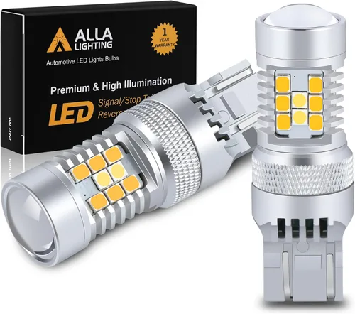 Vista 11 de Alla iluminación 32 W novedad 3030 SMD 3157 de alta potencia 1157 7443 T20 T25 Dual de color blanco ámbar extremadamente Superbrillante Switchback