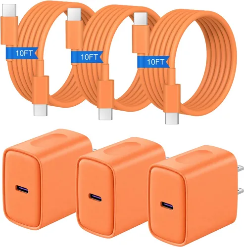 Vista 22 de Cargador para iPhone 17 16 15 3+3 Pack USB C Bloque de cargador con cable
