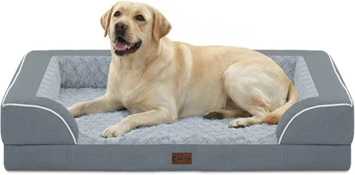 Vista 51 de Camas ortopédicas para perros grandes, cama de espuma viscoelástica impermeable para mascotas grandes con lados 89x56 cm, sofá para perros grandes