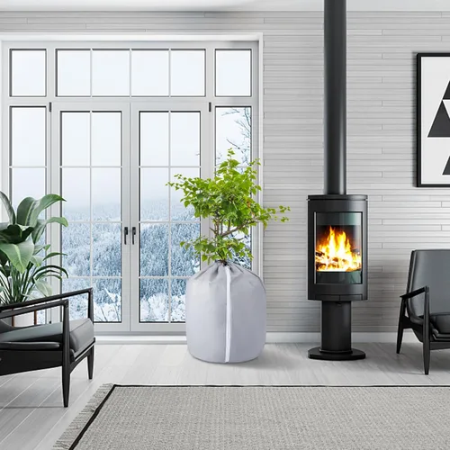 Vista 7 de Tlswshsy 2 macetas de protección de invierno para plantas, bolsa de protección de maceta de 27.6 x 25.6 pulgadas, cubierta de maceta de invierno