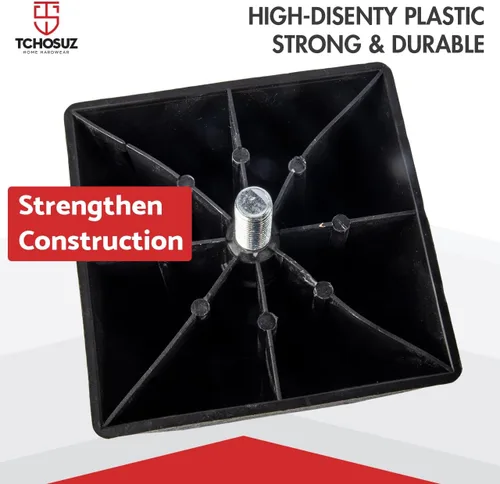 Vista 4 de Patas de plástico para muebles de 6 pulgadas / 5.9 in, paquete de 4 patas de repuesto de grano de madera de pirámide de plástico moderno de mediados