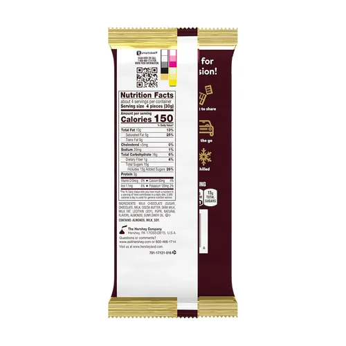 Vista 2 de HERSHEY'S Chocolate con leche con almendras XL, barras de caramelo, 4.25 onzas (12 unidades, 16 piezas)