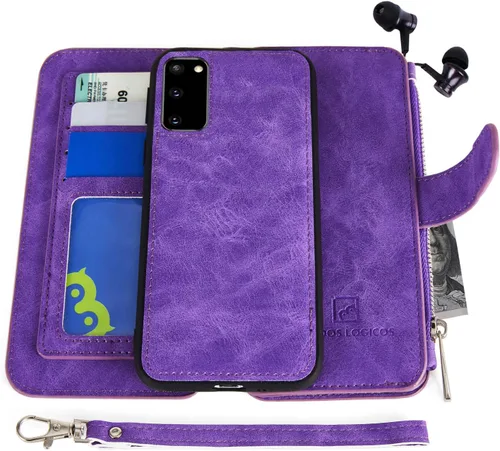 Vista 14 de MODOS LOGICOS Funda para Samsung Galaxy S20, [Cartera Desmontable] [2 en 1] [Almacenamiento de efectivo con cremallera]