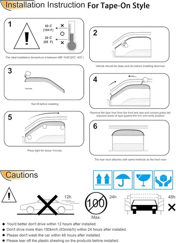 Vista 6 de Protector de lluvia solar Deflector de viento para ventana Ford F150 1997-2003 Super/Extended Cab 1997-1999 F250 Light Duty Super/Extended Cab, 4