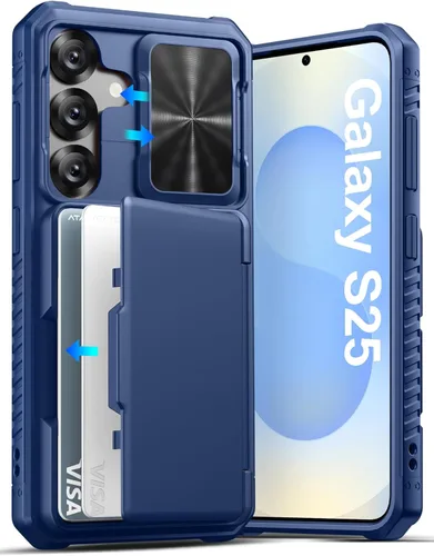 Vista 10 de ATATOO Funda tipo cartera para Samsung Galaxy S25, tarjetero integrado (3-5 tarjetas) [bloqueo RFID] y cubierta de cámara deslizante, protección