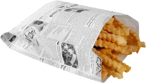 Vista 39 de Restaurantware Bag Tek - Bolsas de papel de 5 x 3 x 8.75 pulgadas para aperitivos, 100 bolsas desechables para papas fritas, a prueba de grasa