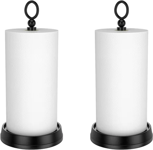 Vista 12 de KASUNTO Portarrollos de papel con base de peso pesado - Soporte de encimera de acero para cocina, bares y mesas de comedor - Se adapta a rollos