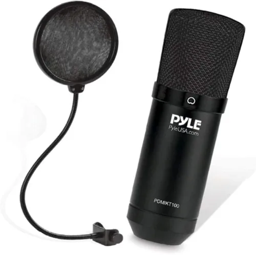 Vista 10 de Kit de grabación de podcasts de micrófono USB, micrófono de condensador cardioide de audio con soporte de escritorio y filtro pop, para juegos, PS4