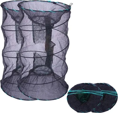 Trampas plegables portátiles para cangrejos, redes plegables para langosta, camarón, carpa, cangrejos de río, alambre de acero galvanizado, malla de