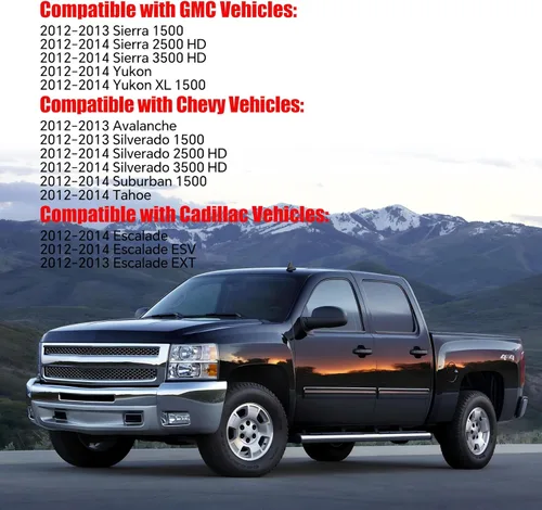 Vista 2 de Tapa de llenado de depósito de combustible, tapa de gasolina compatible con Chevy Cadillac GMC-2012-2013 Avalanche Silverado 1500, Silverado 2500HD