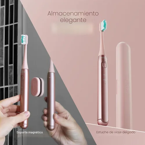 Vista 2 de Aquasonic Icon - Cepillo de dientes recargable aceptado por la ADA, soporte magnético y estuche de viaje delgado, 2 modos de cepillado