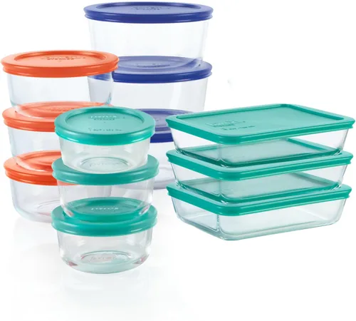 Vista 9 de Pyrex Simply Store (Paquete de 8) - Juego de 8 recipientes pequeños de vidrio para almacenamiento de alimentos, (1 y 2 tazas), recipientes